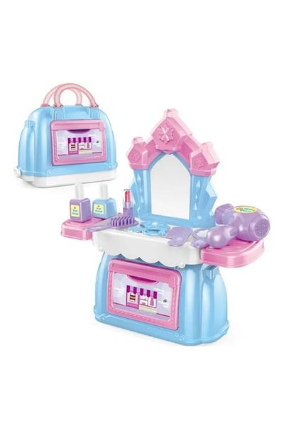 Toybox مجموعة لعب 2 في 1 لحقيبة المكياج وطاولة التجميل والهدايا