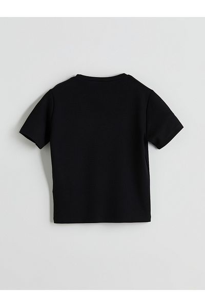 LC Waikiki Γυναικείο T-Shirt με λαιμόκοψη με πέτρες