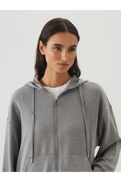 LC Waikiki Γυναικείο φούτερ με φερμουάρ Oversize Modal Mixed