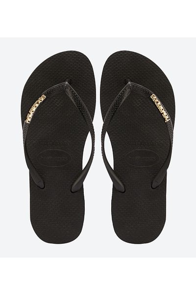 Havaianas Black HAV. SLIM LOGO METALLIC Women's Sandal