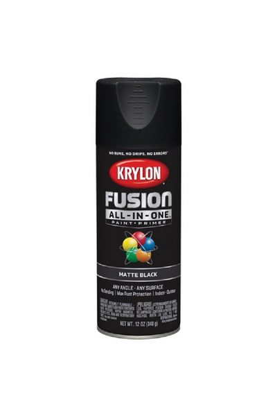 Krylon طلاء بخاخ فيوجن الكل في واحد المقاوم للصدأ باللون الأسود غير اللامع