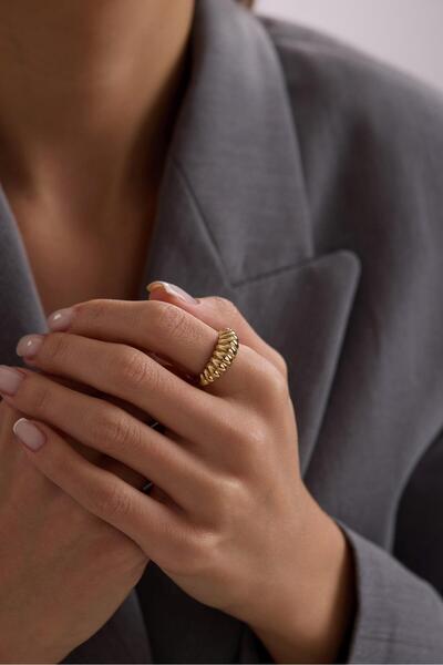 Tufanlar Kuyumculuk 14 Ayar İstiridye Altın Yüzük