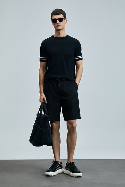 Lufian Ross Sports Men's Chino Shorts Slim Fit Black