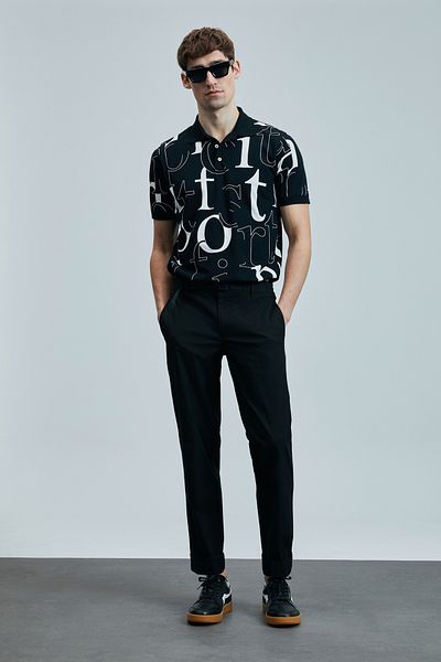 Lufian Diamond Smart Men's Polo T-Shirt Black