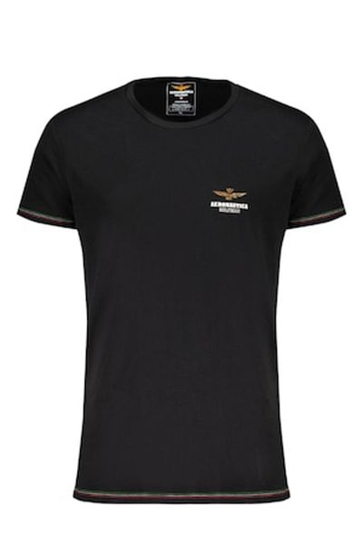 Aeronautica Militare Tricou bărbătesc cu aplicație logo, Aeronautica Militare, negru, M