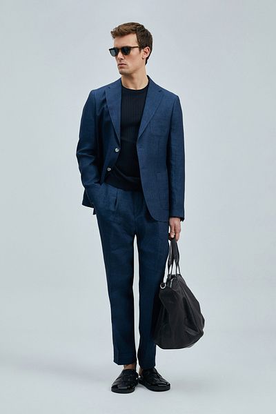 Lufian Jaques Sports Men's Blazer Jacket Slim Fit Navy Blue