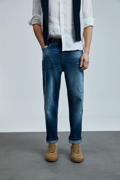 Lufian Pantaloni pentru bărbați Salvator Smart Jean Slim Fit Albastru
