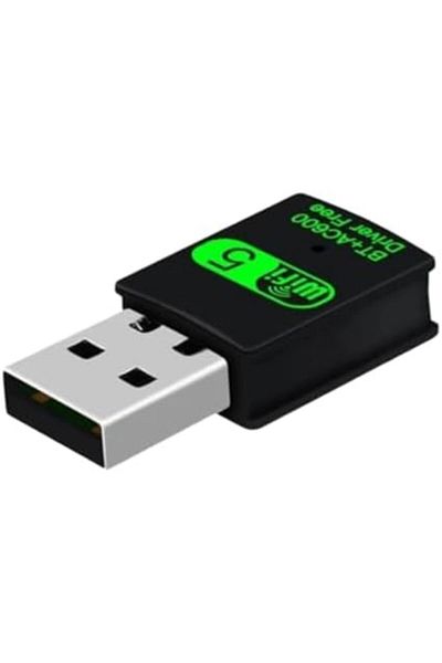 Generic محول USB واي فاي وبلوتوث 5.0، ثنائي النطاق 2.4/5 جيجاهرتز، دونجل عالي السرعة 600 ميجابت في الثانية