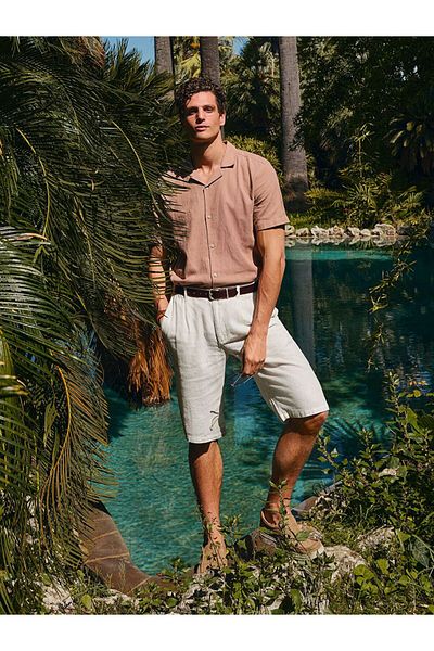 LC Waikiki Southblue Standard Fit Linen Blend Men's Shorts