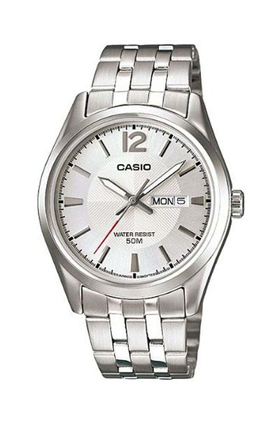 Casio Men's MTP-1335D-7AVDF 38mm Analog Quartz Watch with Fabric Strap - Silver