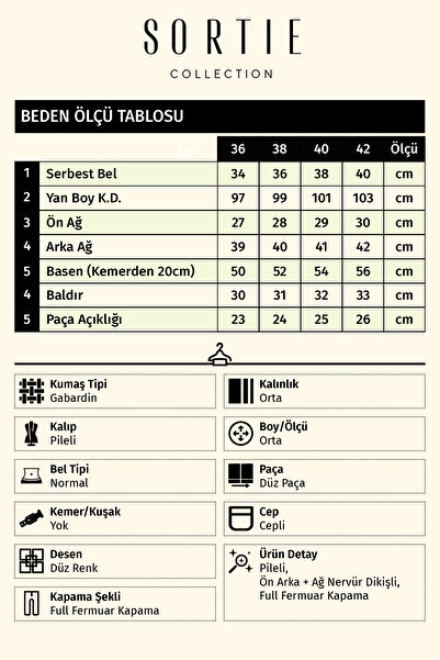 Sortie Collection Women's Regular Waist, Pleated, Straight Leg, Ribbed, Gabardine Black Trousers