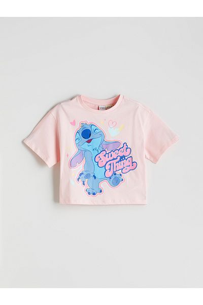 LC Waikiki Crew Neck Stitch Printed Girl's T-Shirt