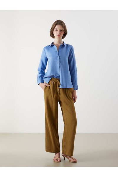 LC Waikiki Elastic Waist Textured Women's Trousers
