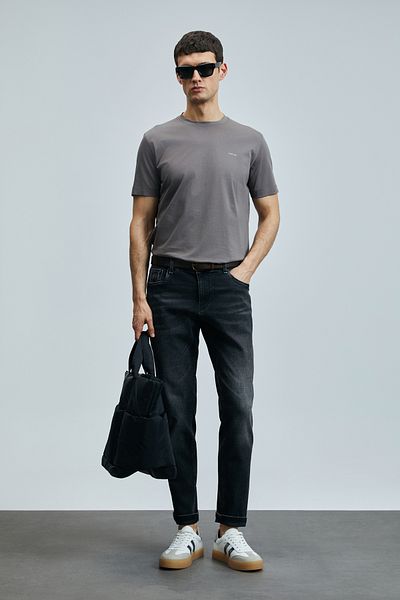 Lufian Chrısto Smart Jean Men's Trousers Slim Fit Gray