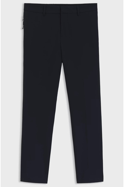 BOSS Erkek Yüksek Bel Slim Fit Kanca ve Fermuar Kapatma Lacivert Pantolon 50543570-404