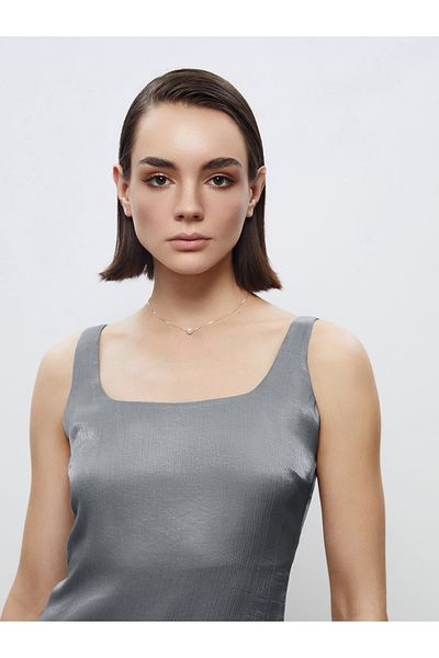 LC Waikiki Rochie de seară din satin cu guler pătrat