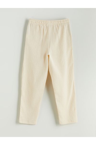 LC Waikiki Elastic Waist Textured Muslin Women's Trousers