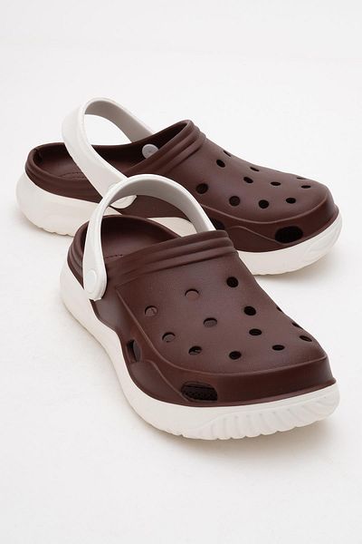 CCWAY AYAKKABI Women's Sabo Slippers Claret Red White