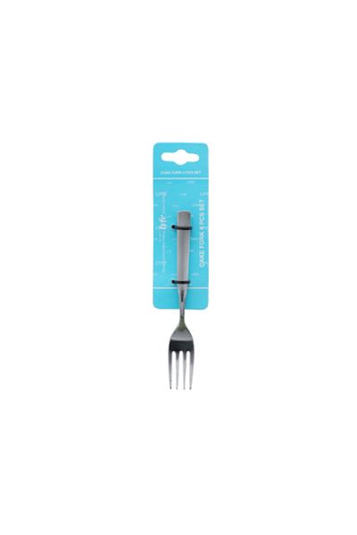 LYFE 4-Piece High Quality Stainless Steel Cake Fork Set Silver