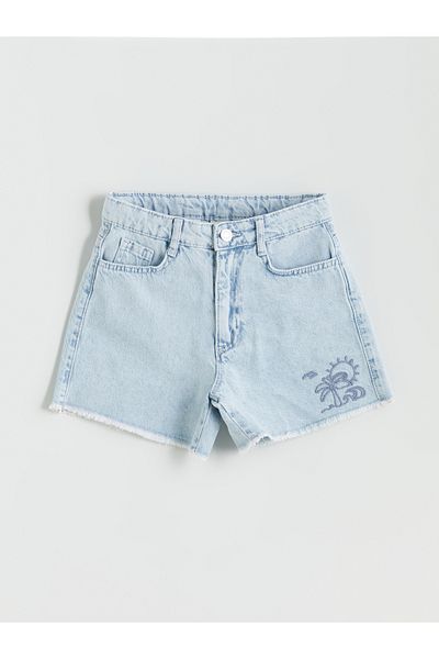 LC Waikiki Pantaloni scurți de jeans pentru fete brodați