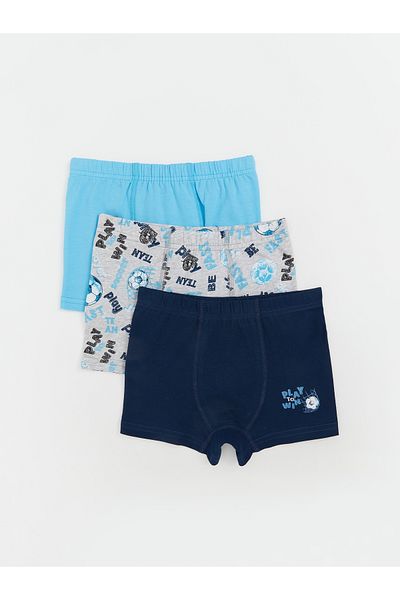 LC Waikiki Elastic Waist Combed Cotton Boy's Boxer 3-Piece