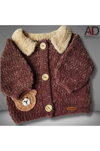 A&D HANDMADE Velvet Children's Cardigan>Baby Clothing>Mother&Baby>Hand Knitted>Baby Room