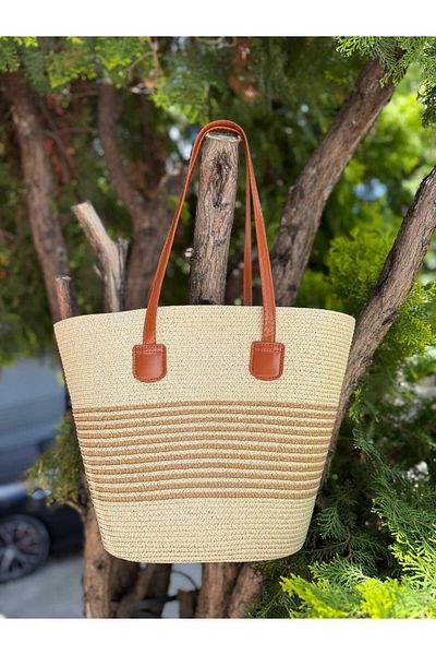 Axesoire Nwc-1051 Beige Camel Straw Bag