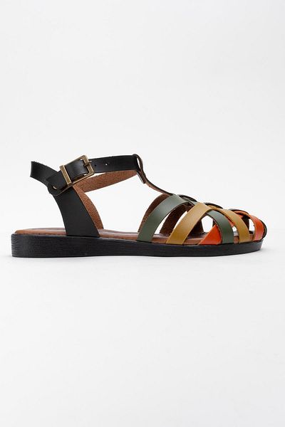 CCWAY AYAKKABI Cross Piping Women's Sandals Black Garnish