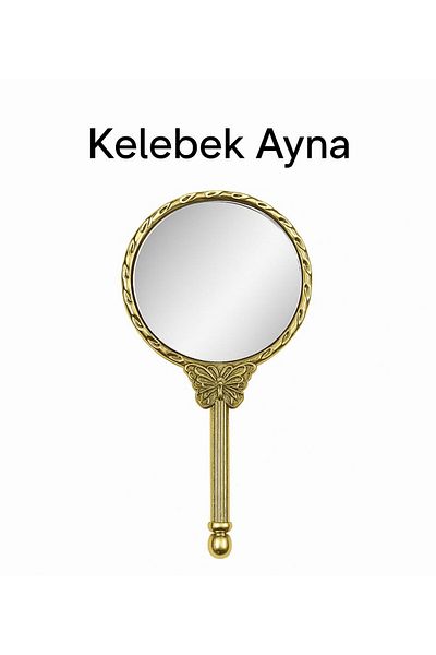Butik Center Vintage Tarz Kelebek Detaylı Mini Χέρι Καθρέφτης – Διακοσμητικό Δώρο 15 ΤΕΜ