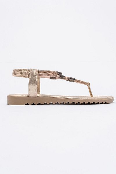 CCWAY AYAKKABI Women's Stone Flip Flops Sandals Copper
