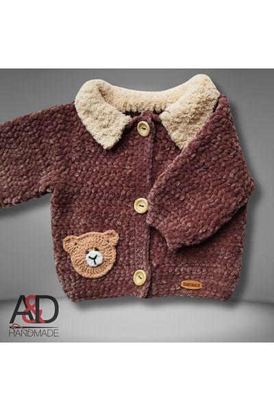 A&D HANDMADE Velvet Children's Cardigan>Baby Clothing>Mother&Baby>Hand Knitted>Baby Room