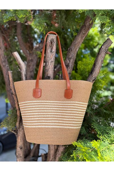 Axesoire Nwc-1051 Camel Beige Straw Bag