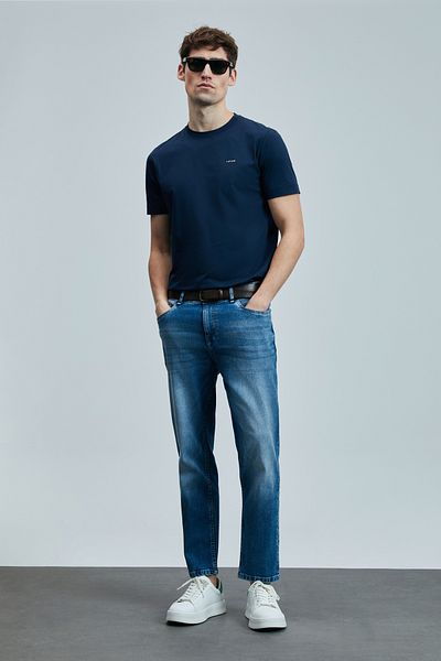 Lufian Orlando Smart Jean Men's Trousers Slim Fit Blue
