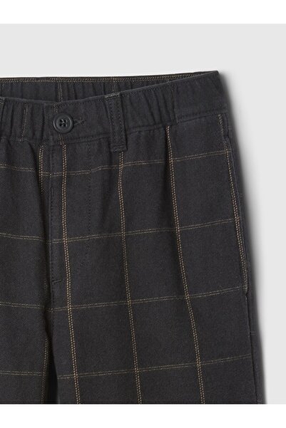 GAP Erkek Çocuk Gri Houndstooth Desenli Pantolon