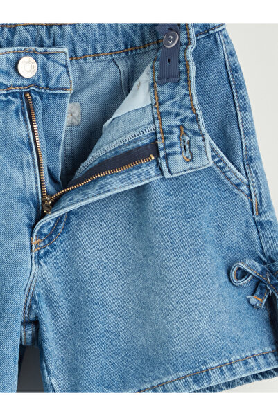 LC Waikiki Dívčí džínové šortky s mašlí