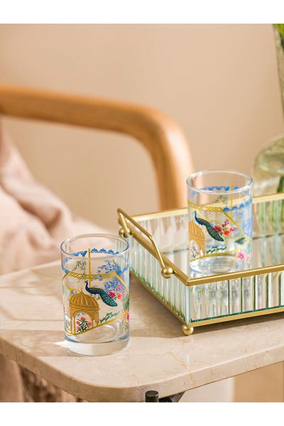 LC Waikiki Summer Collection Printed Glass Water Cup Set of 4 125 ml City