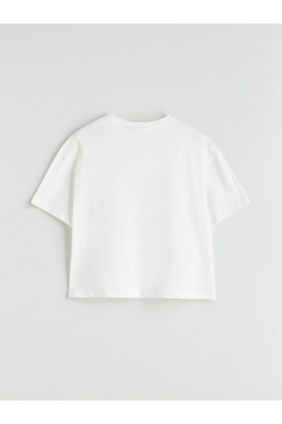 LC Waikiki Crew Neck Stitch Printed Girl's T-Shirt