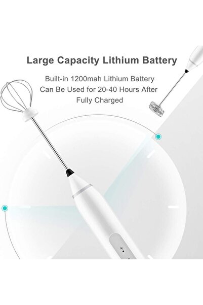 Generic High Quality Mini 3 Speed USB Rechargeable Household Household Whisk Foam Egg Beater Stainless Steel