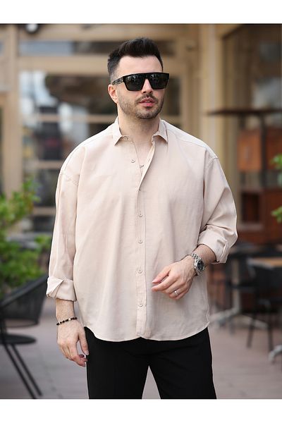 LUMAST Ανδρικό πουκάμισο Oversize Summer Light Ironing Οβάλ κομμένο Modal πουκάμισο