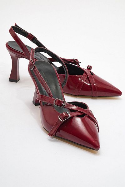 CCWAY AYAKKABI Women's Heeled Sandals Bordo Rugan