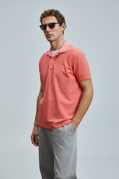 Lufian Ανδρικό μπλουζάκι πόλο Vernon Smart Coral