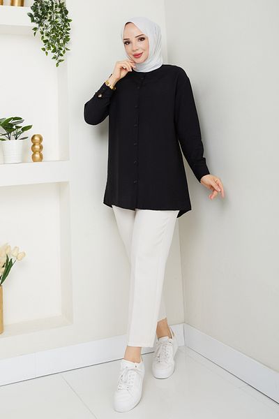 Pamuk Butik Cămașă Robe cu detaliu de nasturi pe spate pentru femei, care nu arată Lilium