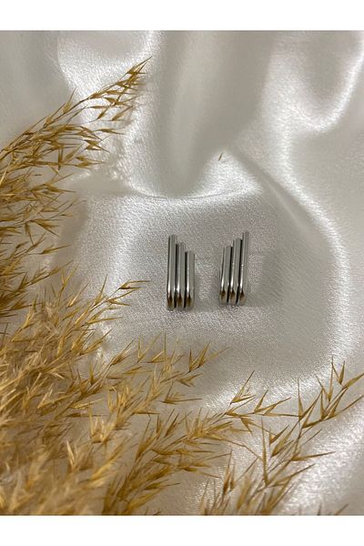 stainless steell 3 Stripes Steel Earrings