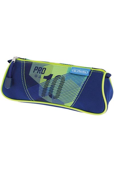 Herlitz Herlitz pencil case, Green Goal motif, triangular, size 22.5 x 7.7 x 9 cm