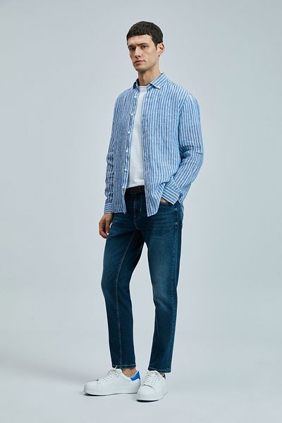 Lufian Fredıc Smart Jean Men's Trousers Slim Fit Blue