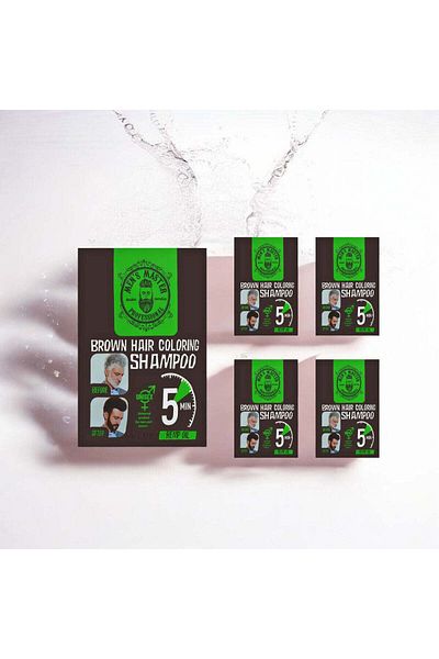 OEM Sampon Colorant Unisex pentru Par si Barba Men's Master Professional - Saten, 5 pachete x 25ml