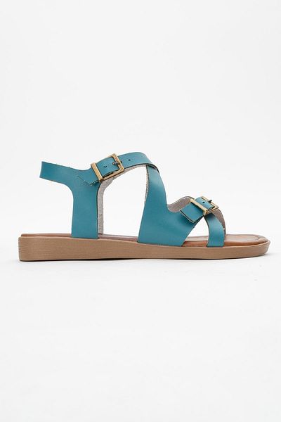 CCWAY AYAKKABI Cross Piping Women's Sandals Turquoise