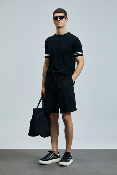 Lufian Ross Sports Men's Chino Shorts Slim Fit Black