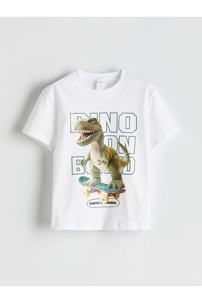 LC Waikiki Αγόρι μπλουζάκι με στάμπα Dinosaur Crew Neck