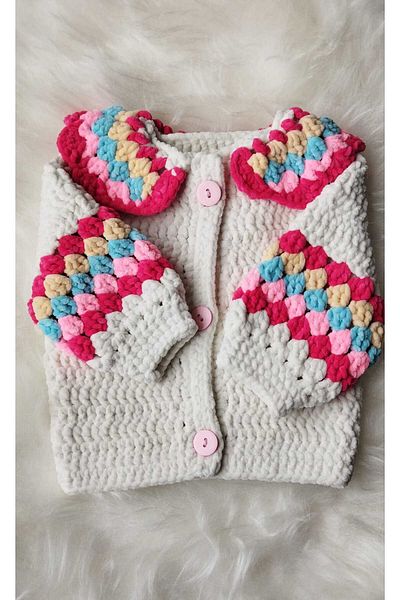 Home Velvet Girl's Cardigan>Kids Cardigan>Hand Knitted